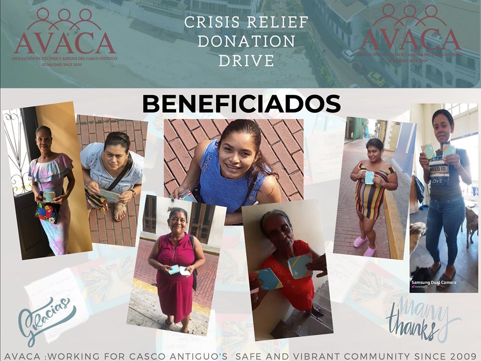 Residentes de Casco Viejo que recibieron ayuda con certificados de alimentos