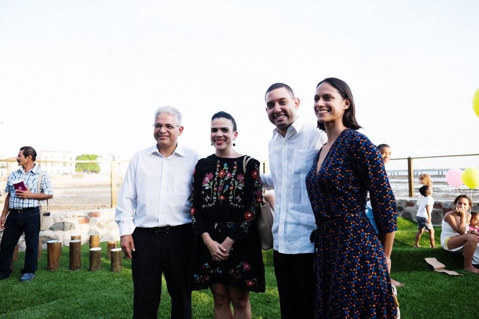 Alcalde, José Isabel Blandón Figueroa; Directora de Patrimonio Histórico, María Isabel Arrocha; Director de AVACA, Fernando Díaz Jaramillo y Presidente de AVACA, Patrizia Pinzon en la inauguración del parque en 2017