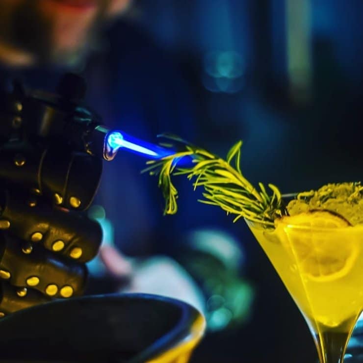 They use rare tools like a blowtorch to burn some cocktails