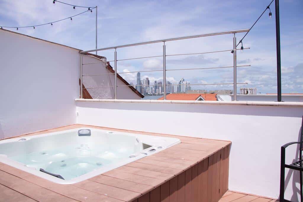 Jacuzzi on the roof of Villa Palma Boutique Hotel