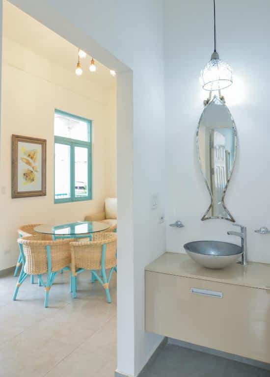 bathroom sink of apartment 2A in Flor de Lirio  in Casco Viejo 