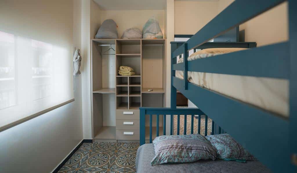 bunk bed in bedroom of apartment 1A in Flor de Lirio Casco Viejo 