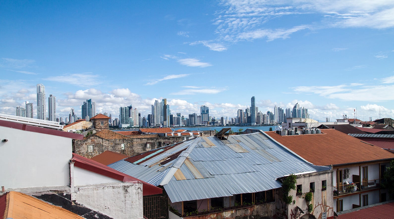 Penthouse rooms at Magnolia Inn have views of the skyline of Panama City