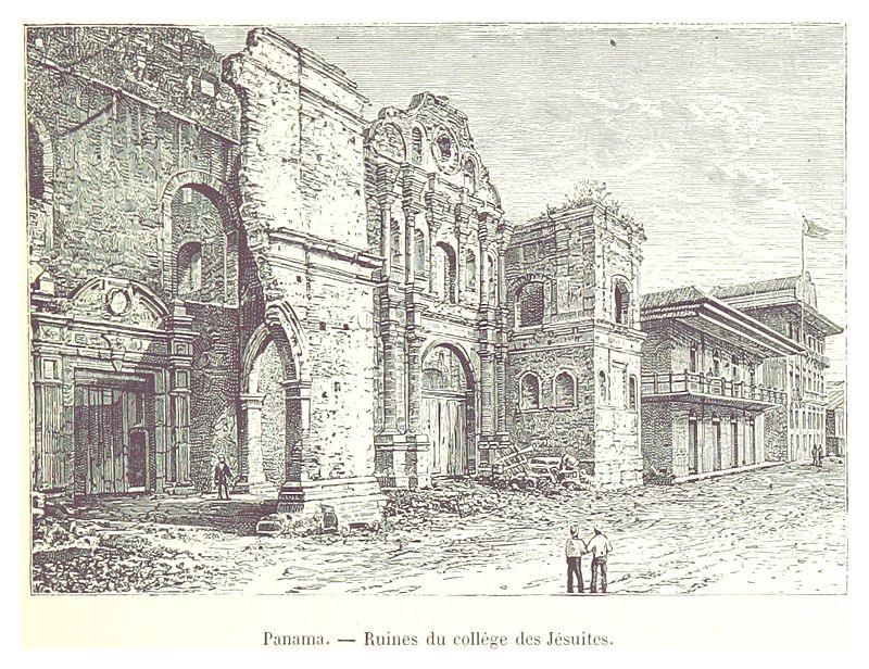 Imagen del convento e iglesia de la Compañía de Jesús 1866 del libro “Le Canal de Panama” que es de uso público