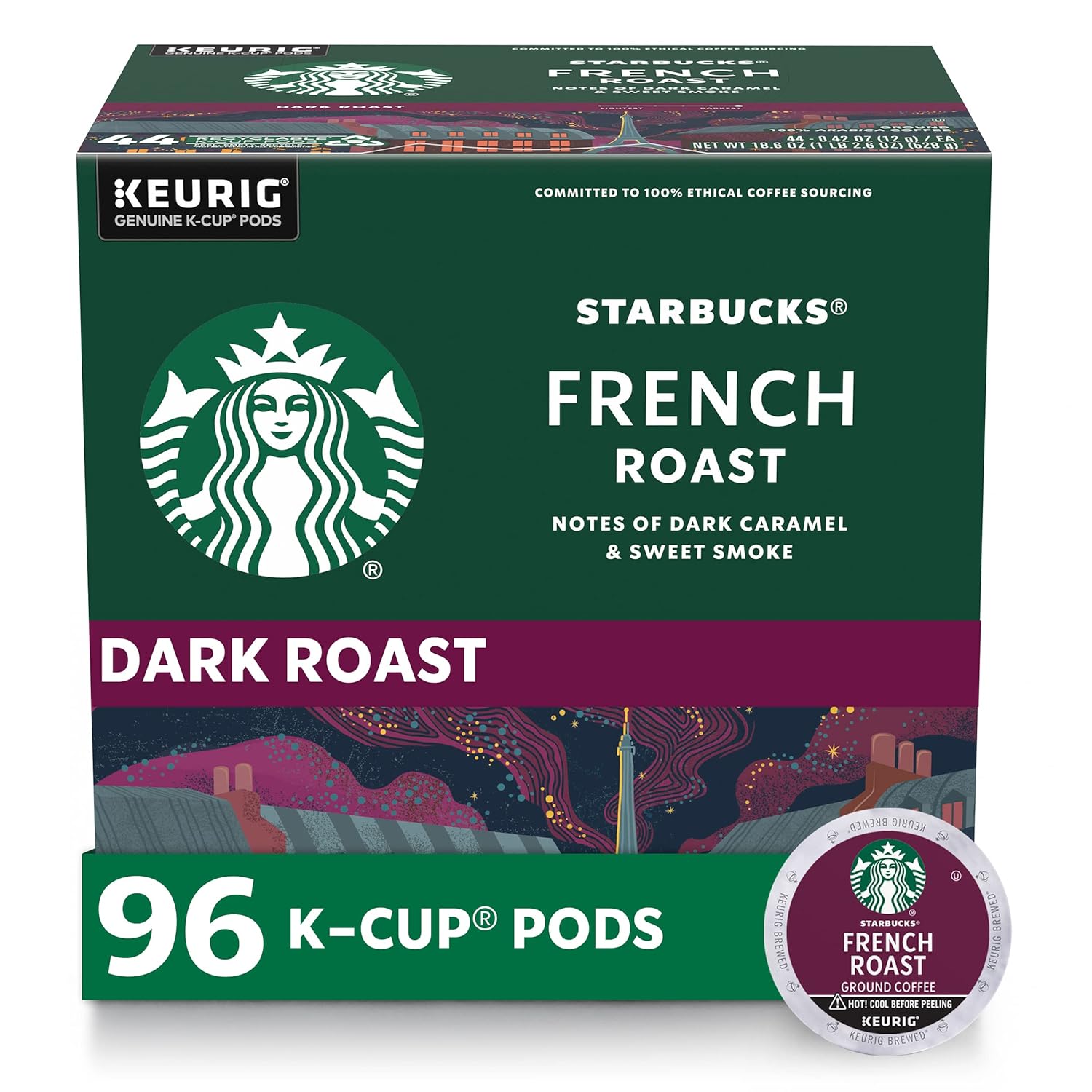 Cápsulas de café Starbucks K-Cup, café tostado oscuro