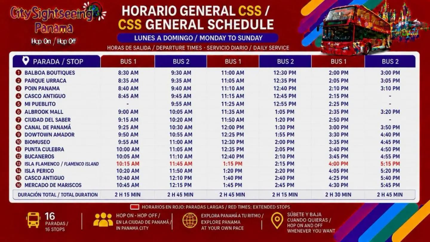Panama City Sightseeing - Hop-On Hop-Off Bus Tour Panama Casco Viejo